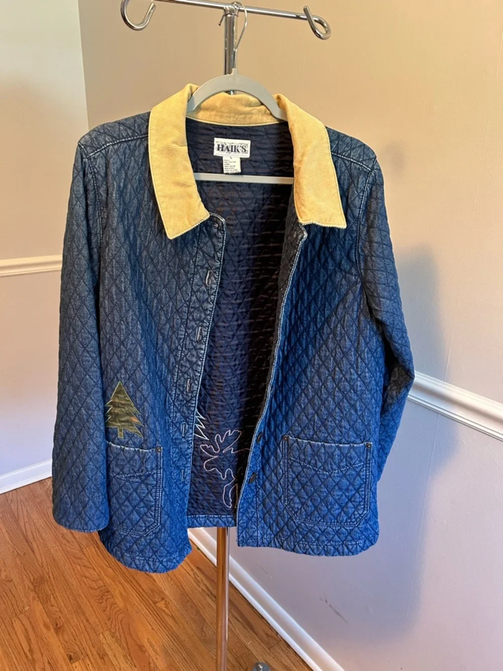 Haik’s Quilted Denim Jacket Vintage 90s - Picture 2 of 5